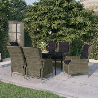 vidaXL Juego De Comedor De Jard&iacute;n 7 Piezas Marr&oacute;n Vidaxl