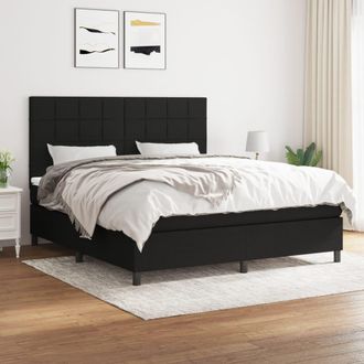 vidaXL Vidaxl - Cama Box Spring Con Colch&oacute;n Tela Negro 180x200 Cm