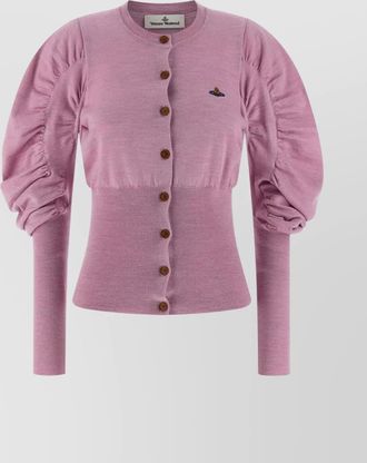 Vivienne Westwood soft knit cardigan featuring puff sleeves