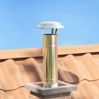 vidaXL Extensi&oacute;n De Chimenea Plateado 25 X 25 X 65 Cm Acero Inoxidable Vidaxl