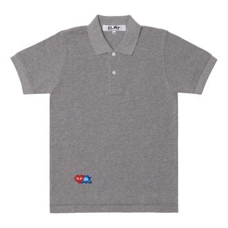Comme Des Gar&ccedil;ons SS25 x Invader Pixel Heart Polo Shirt Grey AZ-T336-051-2