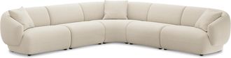 Castlery Auburn Extended L-Shape Sectional Sofa Customized, (Washed Chenille) Cream, Machine Washable, Modular for Sofas, Castlery Brand