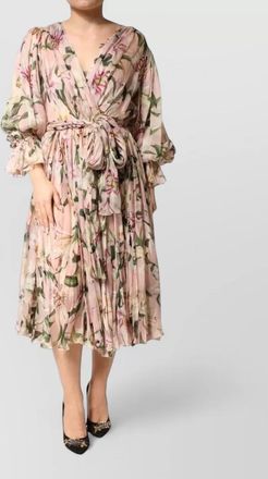 Dolce & Gabbana silk floral print pleated maxi dress