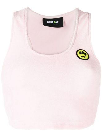 Barrow logo-patch terry tank top - women - Cotton/Polyamide/Spandex/Elastane - M - Pink