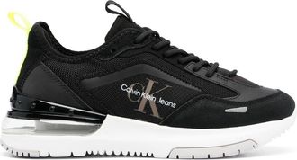 Calvin Klein Jeans logo-print panelled sneakers - men - Calf Suede/Fabric/Fabric/Calf Leather/Rubber - 36 - Black