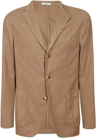 Boglioli Single-Breasted Brown Cotton Blend Blazer