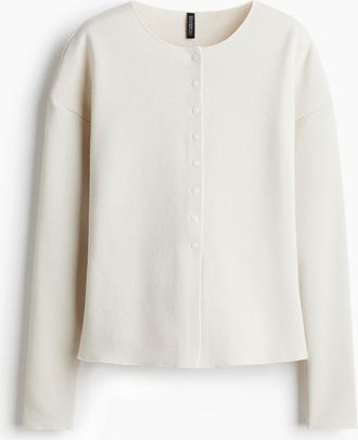H&M Cardigan in Strukturstrick - Beige