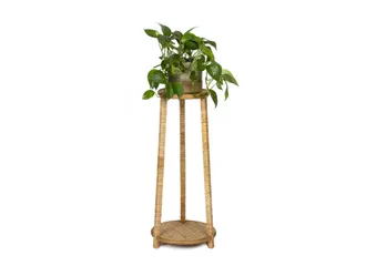 Wadiga Andrea House Ax70236 Soporte Plantero Rat&aacute;n Y Madera &Oslash;31x73 Cm - Ref: Ax70236