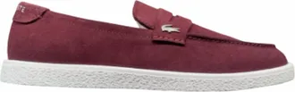 Lacoste Mens Cochet Loafer In Burgundy/ White