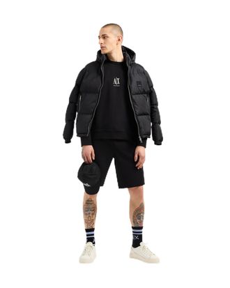 A|X Armani Exchange Mens, Icon project, embroidered logo, crewneck Sweatshirt, Black, S