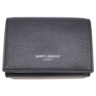 Saint Laurent Black Leather Wallet (Tri-Fold) (Pre-Owned)