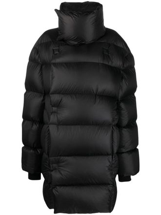 Rick Owens padded high-neck coat - women - Polyamide/Virgin Wool/Feather Down/Cotton - 40 - Black