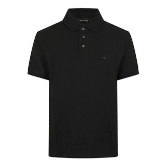 Emporio Armani Regular Fit Piqu&eacute; Polo Shirt - male - Emporio Armani - Polo Shirts - Black - XL - Tops