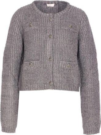 Liu Jo Witte Sweaters voor Vrouwen - Dames - Vesten - Grijs - L - Truien & Vesten
