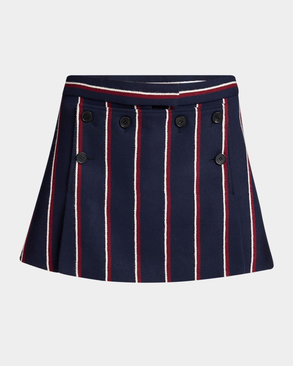 スカート Mcqueen Flounced Delave Cotton Denim Mini Skirt Alexander McQueen Flounced Delavé Cotton Denim Mini Skirt