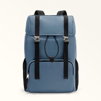Furla Man Cosmo Zaino L Grigio Blu Nylon Uomo