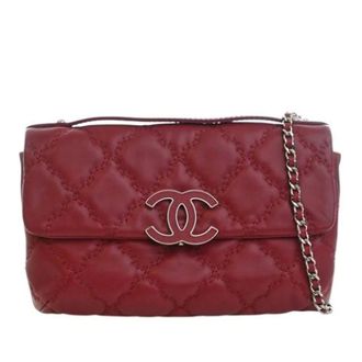 Chanel Pre-owned Hamptons Flap - Dames - Pre-owned - Rood - Maat: ONE Size Leer