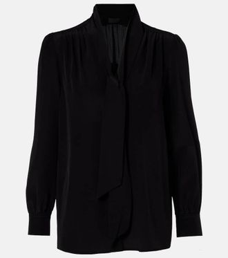 Nili Lotan Blusa Colt de seda con lazada