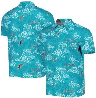 Reyn Spooner Mens Reyn Spooner Teal Florida Marlins Cooperstown Collection Puamana Print Polo at Nordstrom, Size Xxx-Large