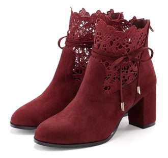 Lascana mit modischer Spitze und bequemen Blockabsatz, Ankle Boot, Stiefel