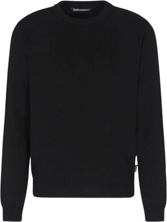 Emporio Armani EA7 Sweaters Zwart - Heren - Ronde hals truien - Zwart - M - Truien & Vesten