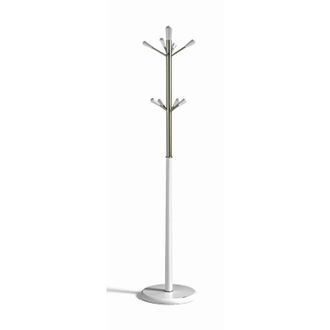 HERDASA Herdasa - Perchero Moderno Mod. 414 Herrajes Cromo Satinado Lacado Blanco, 180 Cm(alto)37 Cm(ancho)37 Cm(largo)