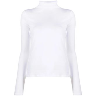 Vince Roll-neck Cotton Blouse