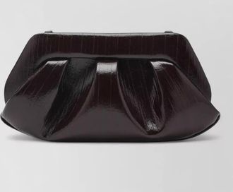 Themoir&egrave; structured clutch bag glossy pleated design