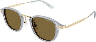 Montblanc MB0336S Asian Fit 003 Mens Sunglasses Grey Size 48