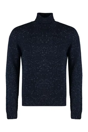 GCDS Navy Blue Turtle Neck Sweater
