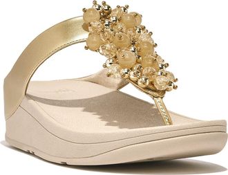 FitFlop Fino Bauble Bead Flip Flop in Platino at Nordstrom, Size 10