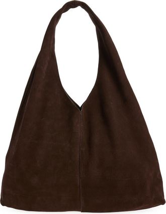 Mango Joel Suede Shoulder Bag in Chocolate at Nordstrom