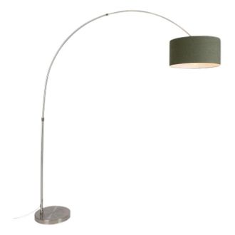 QAZQA Arc Lamp Steel Moss Green Lampshade 50/50/25 - xxl
