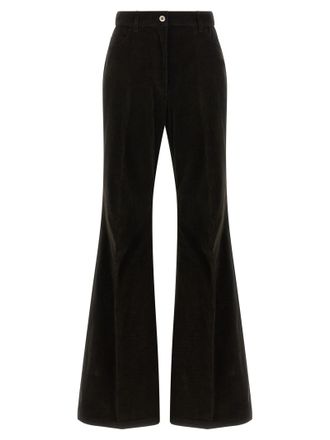 Ferragamo Brown Cotton Flared Womens Pants