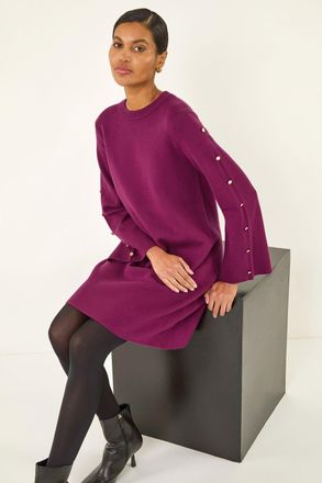 Roman Buttoned Knit Dress