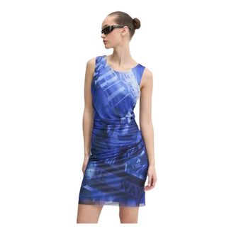 Desigual Kleedjes, Dames, Blauw, M, Polyester, Bratislava Jurk