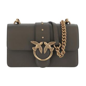 Pinko Love One Mini Bag - Dames - Schoudertassen - Groen - ONE Size - Leer - Tassen
