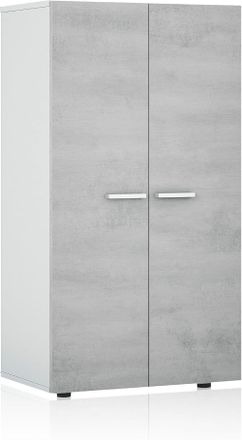 HOGAR 24 Zapatero estilo armario con 6 baldas blanco y gris cemento