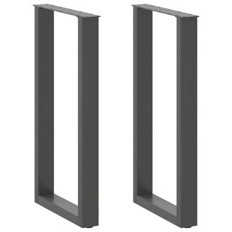 Berkfield Home Coffee Table Legs U-Shaped 2 pcs Anthracite 50x(90-91) cm Steel in Black