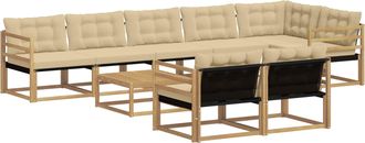 vidaXL Conjunto De Sof&aacute;s De Exterior 9 Uds. Y Beige Vidaxl