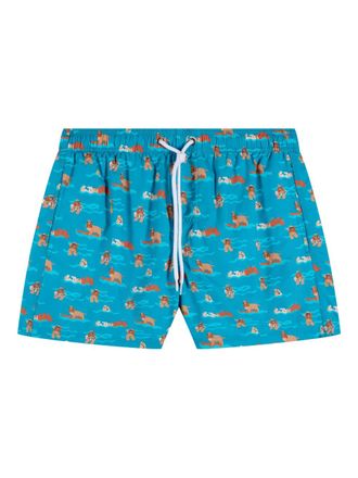 Sundek x Pelo Foundation dog-print swim shorts - Blue