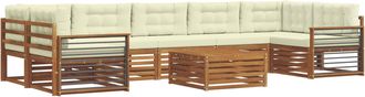 vidaXL Conjunto De Sof&aacute;s De Exterior 8 Uds. Natural Y Crema Vidaxl