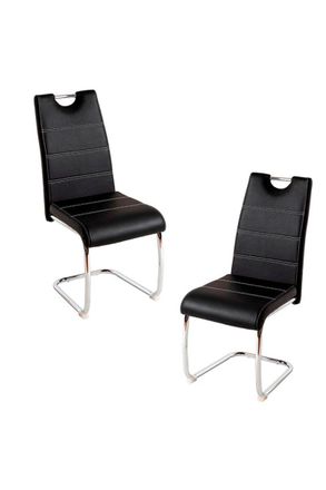 Regalos Miguel Packs Sillas Comedor - Pack 2 Sillas Hallen Polipiel - Negro