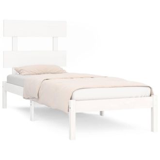 Berkfield Home Bed Frame White Solid Wood 90x190 cm Single