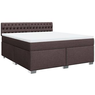 vidaXL Vidaxl - Cama Box Spring Con Colch&oacute;n Tela Marr&oacute;n Oscuro 180x200 Cm