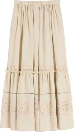 Max Mara Midi Skirts, female, Beige, Size: 3XS Midi Skirt