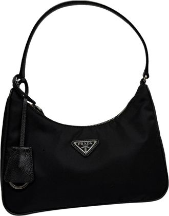 Prada Pre-owned Womens Re-Edition 2005 Shoulder Bag in Black Nylon - One Size