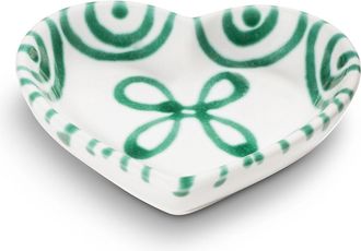Gmundner Keramik Gmundner Keramik - Gmundner Cer&aacute;mica Verde Flameado, Cuenco En Forma De Coraz&oacute;n (l10cm)