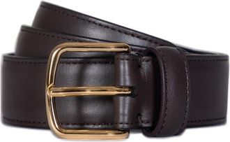 Vince Stitched Leather Belt in Cacao Brown at Nordstrom, Size Medium