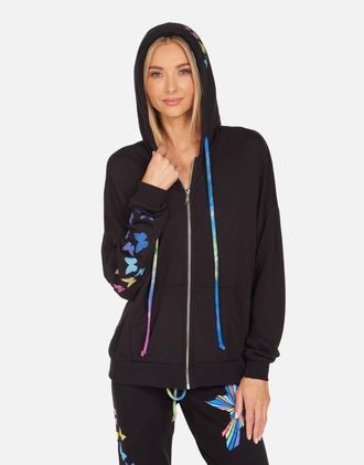 Lauren Moshi Yolanda Shooting Star Hoodie In Black